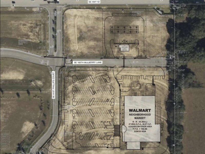A site plan for the new Walmart Neighborhood Market in The Villages