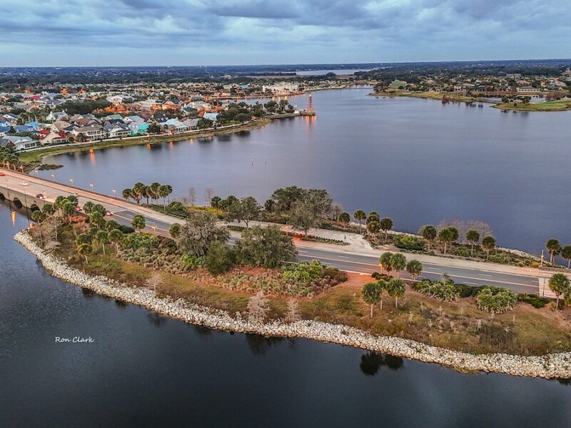 Aerial view of Cherry Lake and Lake Sumter Landing