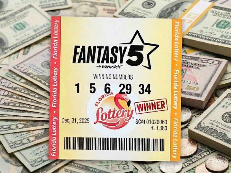 Fantasy 5 ticket for Florida Lottery