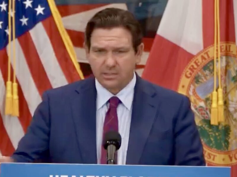 Gov, Ron DeSantis spoke Monday in The Villages