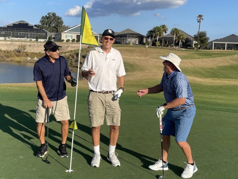 Randy Roets friends helped him celebrate after scoring the lucky ace