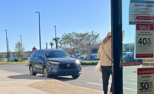 The driver of this automobile was feeling quite entitled at Hobby Lobby The driver of this automobile was feeling quite entitled at Hobby Lobby