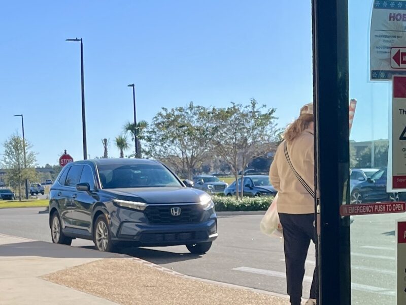 The driver of this automobile was feeling quite entitled at Hobby Lobby