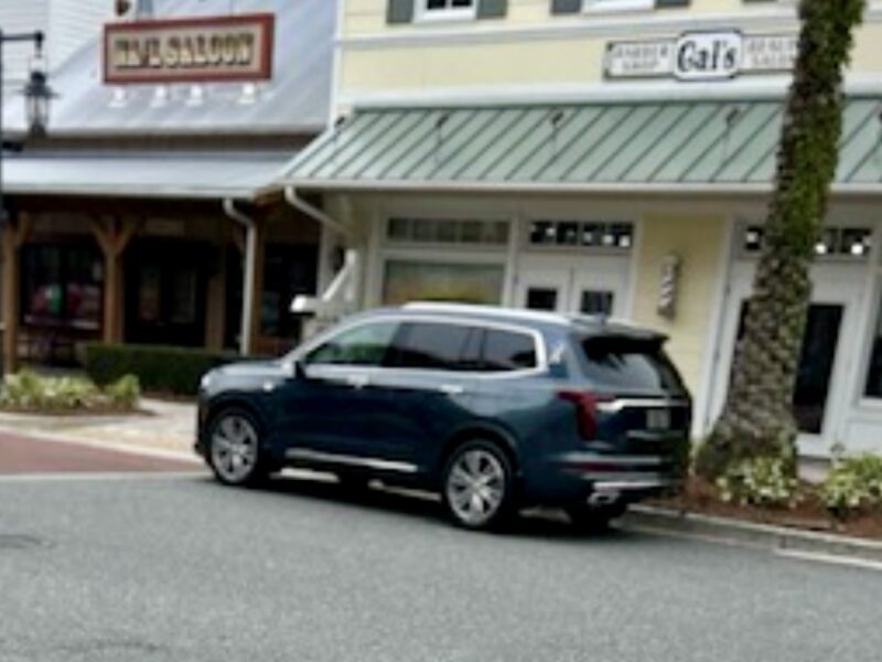 This SUV was parked directly in front of Cal s Barbershop at Brownwood