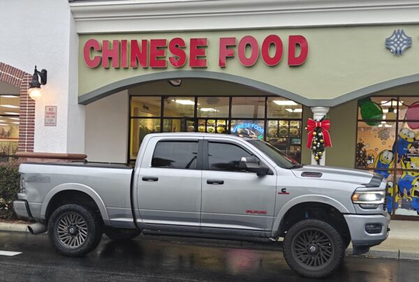 This pickup was on a food run at a Chinese restaurant at Mulberry Grove Plaza This pickup was on a food run at a Chinese restaurant at Mulberry Grove Plaza