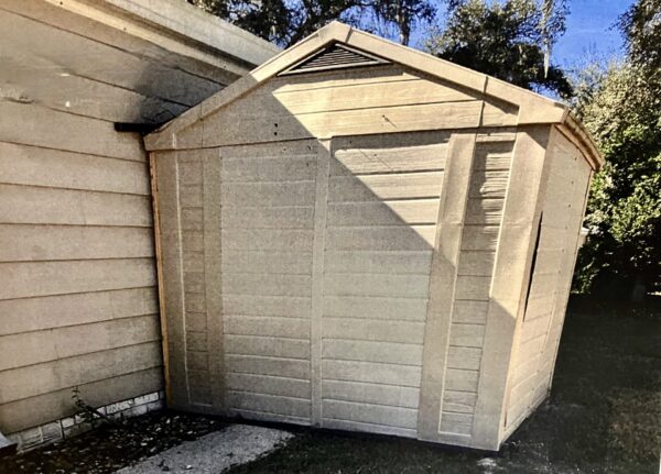 This unauthorized shed was put up at 709 Megan Circle