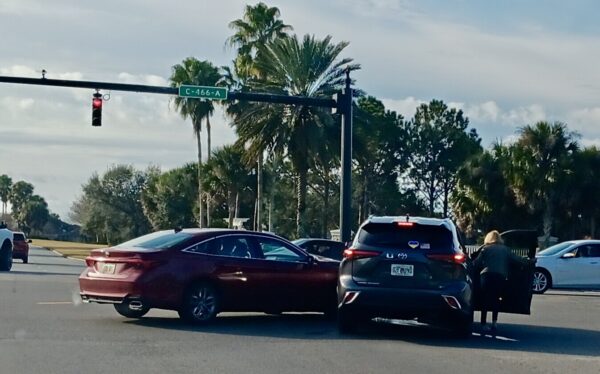 Two vehicles were involved in a collision Thursday morning at County Road 466A and Morse Boulevard Two vehicles were involved in a collision Thursday morning at County Road 466A and Morse Boulevard