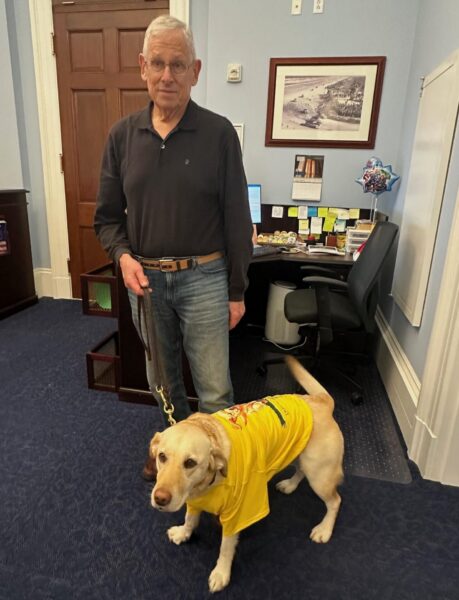 Allan Fine, father of Congressman Randy Fine, with his service dog Sadie Allan Fine, father of Congressman Randy Fine, with his service dog Sadie