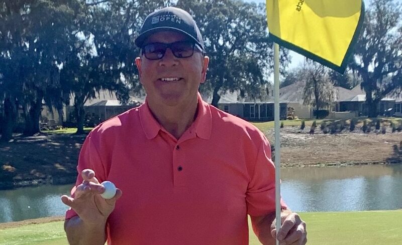Keith Grenke had a big smile after getting his sixth hole in one.