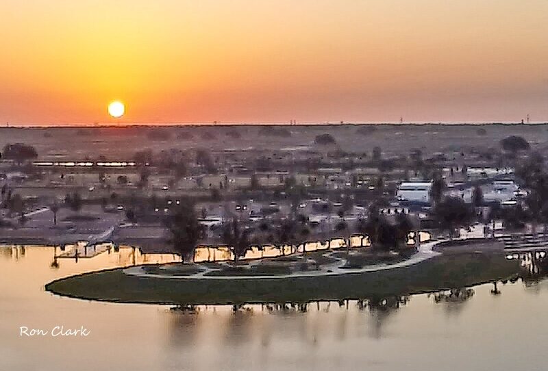 Morning sunrise over Eastport Town Center in The Villages