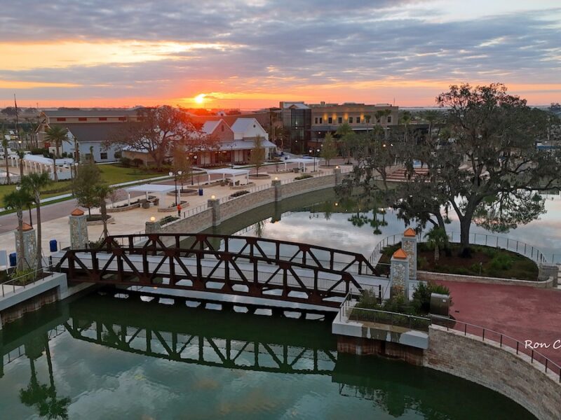 Sunrise over Eastport Town Center in The Villages