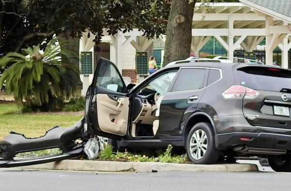 The driver of this Nissan Rogue was injured in the crash and was also ticketed. The driver of this Nissan Rogue was injured in the crash and was also ticketed.