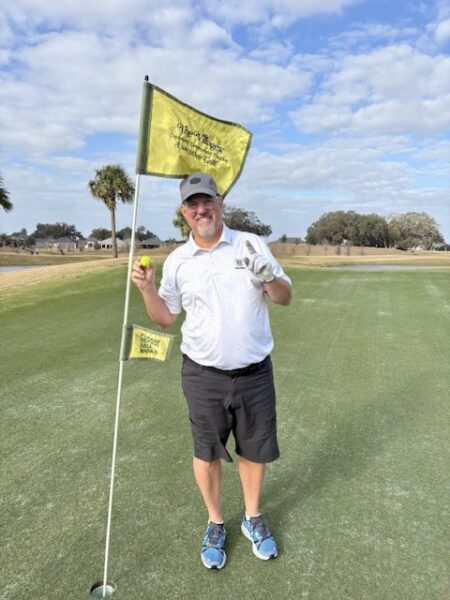 Tony Martinez from Pittsburgh, Pa. got a lucky ace while visiting in The Villages Tony Martinez from Pittsburgh, Pa. got a lucky ace while visiting in The Villages