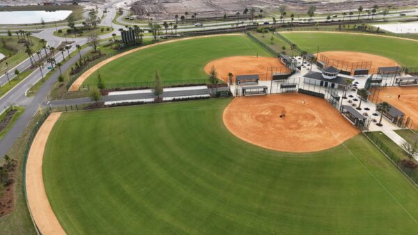 A multi modal path runs along the outfield at Farragut Softball Complex A multi modal path runs along the outfield at Farragut Softball Complex