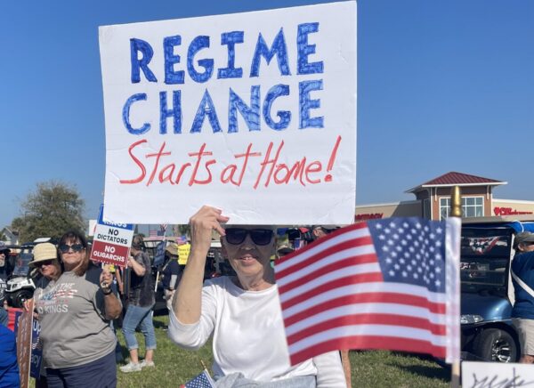 Diana Lee, who is visiting from Minnesota, was determined to be part of our protest since she couldn’t join her friends and neighbors back home.