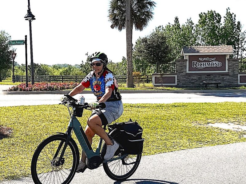 E biker near the Village of Richmond