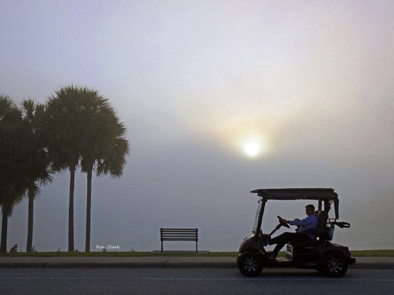 Foggy sunrise settles over Ashland Pond in The Villages