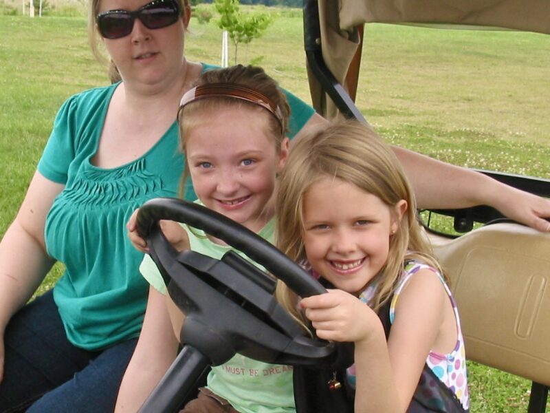 Grandchildren and golf carts