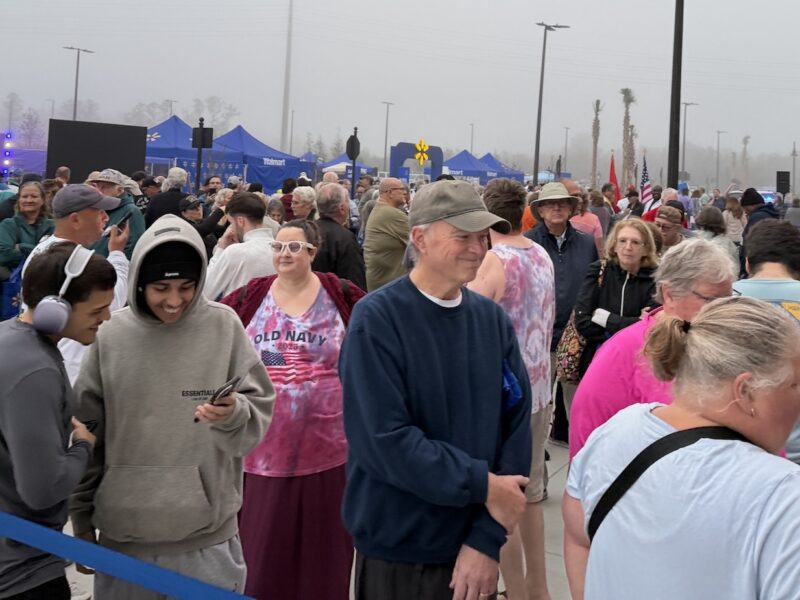 Hundreds of Villagers and area residents attended the grand opening of the new Walmart super center Wednesday morning
