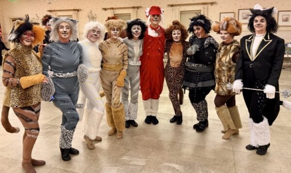 Members of the cast of “Cats” pose after makeup and costume day. Twenty seven cast members will be in full costume and makeup as cats for the performances.. Members of the cast of “Cats” pose after makeup and costume day. Twenty seven cast members will be in full costume and makeup as cats for the performances..
