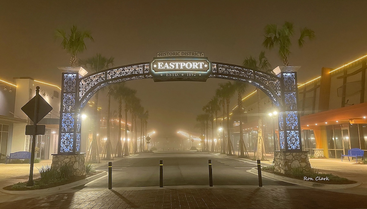 Morning fog covers Eastport Town Center in The Villages Morning fog covers Eastport Town Center in The Villages