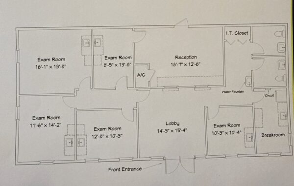 The new proposed layout of the Brazilian wax studio