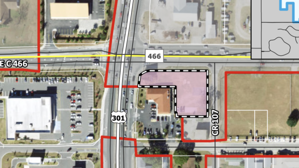 The pink shaded area will still be used for fireworks sales and food trucks