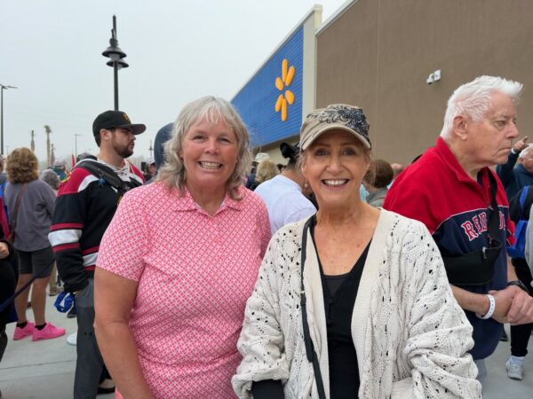 Villagers Geraldine Bradley on the left and Terri Forde on the right arrived at the new Walmart Supercenter at 5 a.m. Wendnesday to attend the grand opening. Villagers Geraldine Bradley on the left and Terri Forde on the right arrived at the new Walmart Supercenter at 5 a.m. Wendnesday to attend the grand opening.