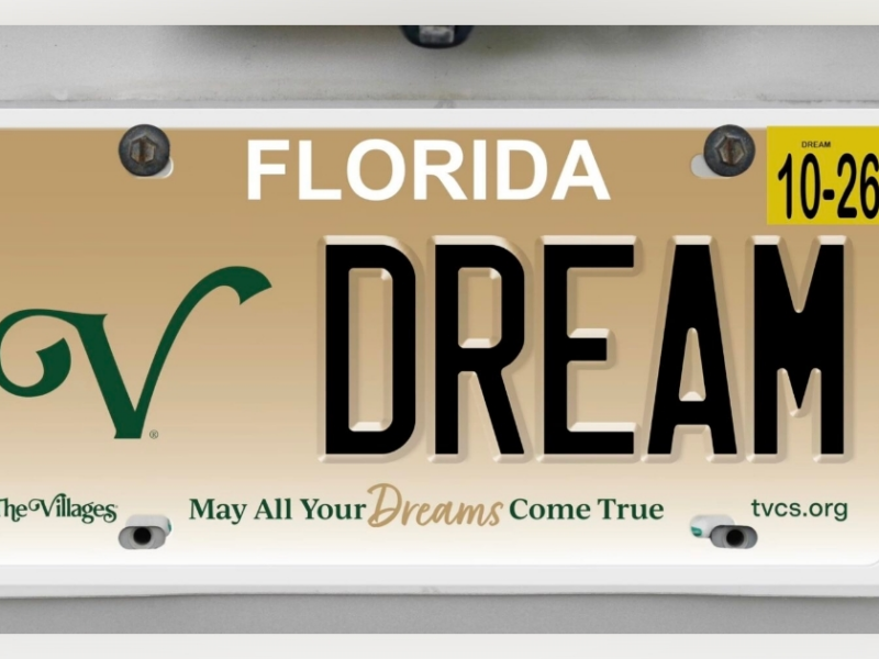 A new specialty license plate to honor The Villages is now on presale.