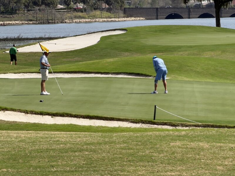 long putt while golfing