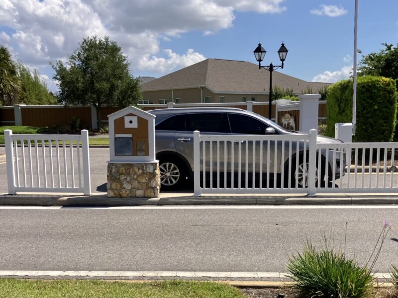 Car going through gate in Osceola Hills