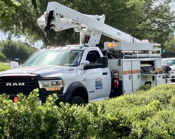 SECO was on the scene of the crash assessing damage to the pole that was knocked down SECO was on the scene of the crash assessing damage to the pole that was knocked down