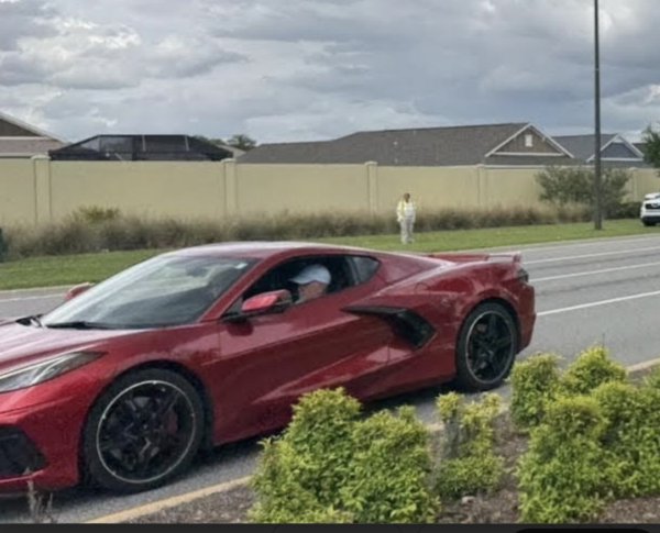 This Corvette suffered minor damage in the crash.