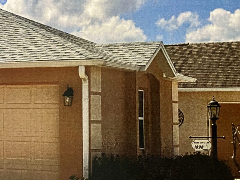 This home, at left, in the Fairwinds Villas in the Village of St. James, has the wrong color shingles