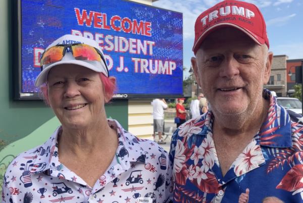Bill and C.J Barry are fans of President Trump. Bill and CJ Barry are fans of President Trump.