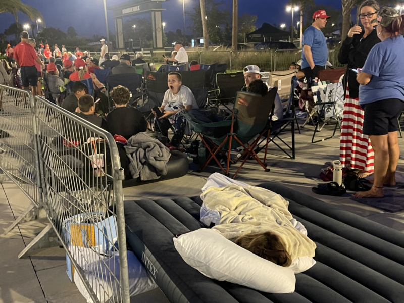 Fans of President Trump camped out all night ahead of his upcoming visit at The Villages High School at Middleton