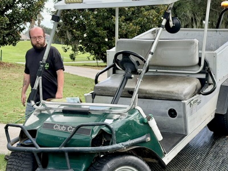 Golf course maintenance worker crash featued image