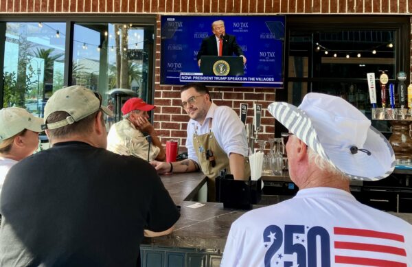 Happy Hour at 24 Middleton on Friday included President Trump s speech being broadcast live