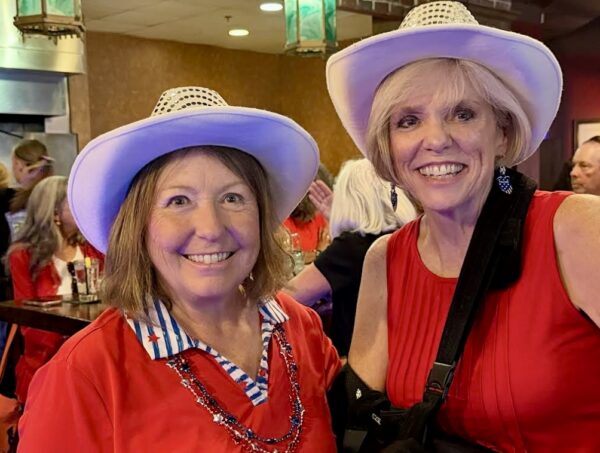 Lisa Dilldine, left, and Debbie Kuntz, neighbors in the Village of Richmond, were at the event at City Fire.