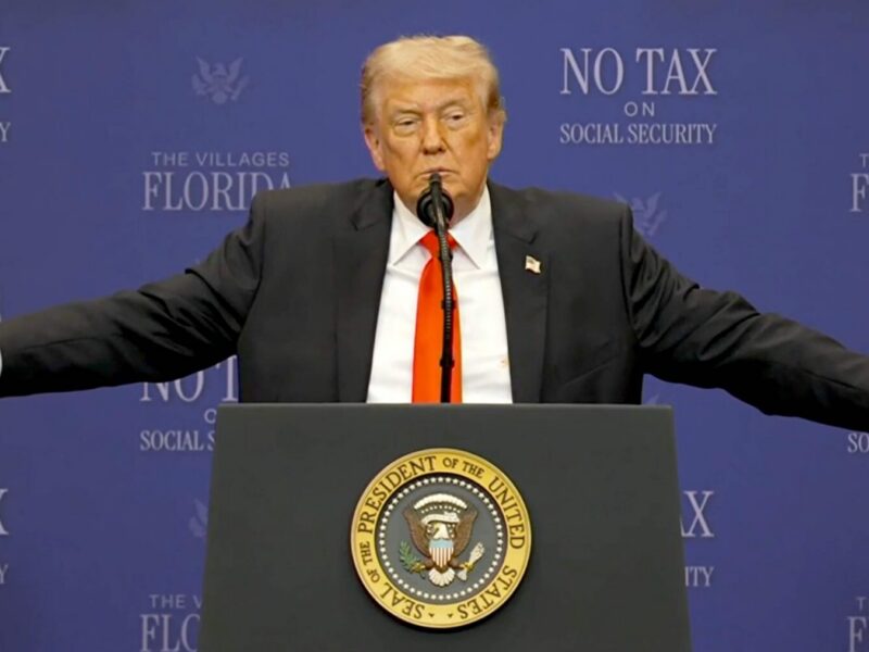 President Donald Trump addressing crowd in The Villages 4
