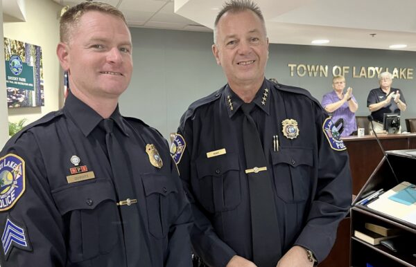 Sgt. Charles Gehrsitz, left, with Chief Steven Hunt, at Monday night s commission meeting Sgt. Charles Gehrsitz, left, with Chief Steven Hunt, at Monday night s commission meeting
