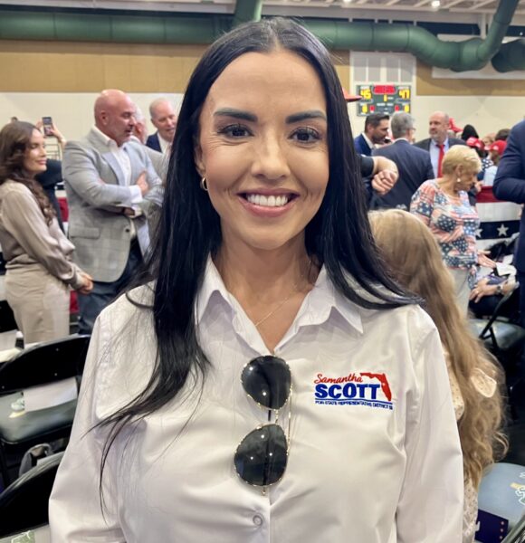 State Rep. Samantha Scott attended the Trump event