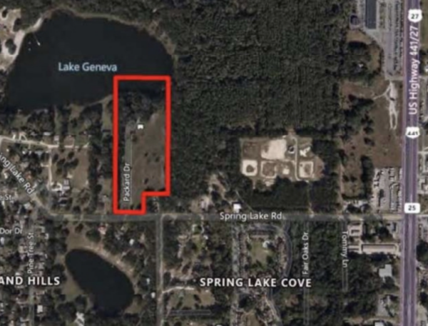 The WaterVue affoerdable housing development is outlined in red and is located west of U.S.Hwy27 441 The WaterVue affoerdable housing development is outlined in red and is located west of U.S.Hwy27 441
