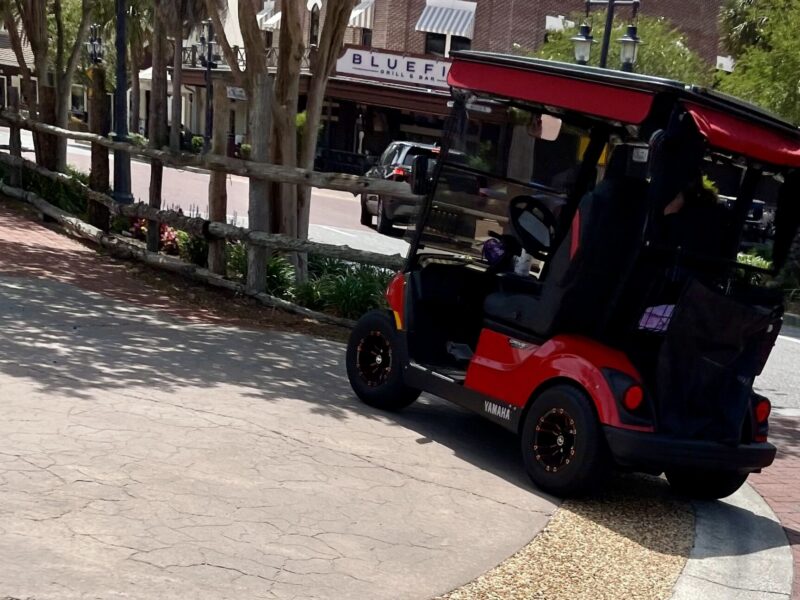 The driver of this golf cart was feeling a little enttitled at Brownwood