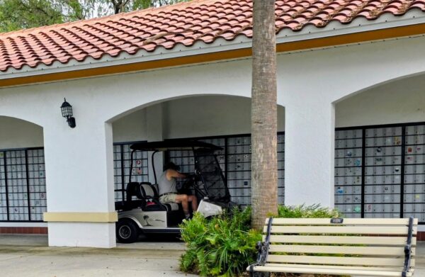 This Villager felt entitled to a litte drive up pick up service at the De La Vista Postal Station This Villager felt entitled to a litte drive up pick up service at the De La Vista Postal Station