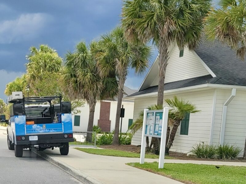 This contractor showed off his parking skills at the Ezell Recreation Center 2