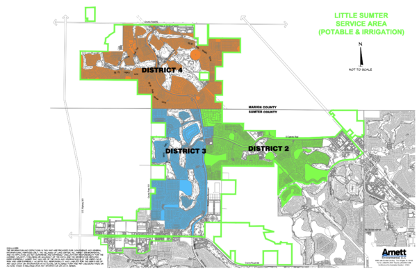 This map shows the sections of The Villages which gets water through the Little Sumter Service Area