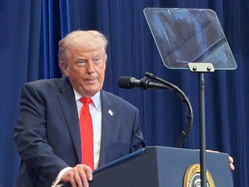 Trump looks over the MAGA faithful before beginning his speech