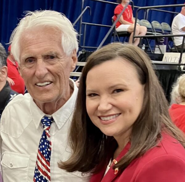 U.S. Sen. Ashley Moody, right, with Tommy Jamieson of The Villages MAGA Club