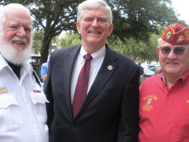 Webster with military veterans